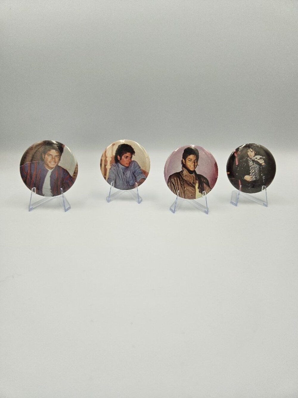 Vintage Michael Jackson Pin Button Set of 4 Collectible 2.25" Pins Badge